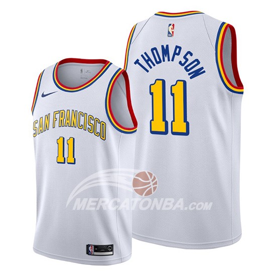 Maglia Golden State Warriors Klay Thompson Classic Edition Bianco